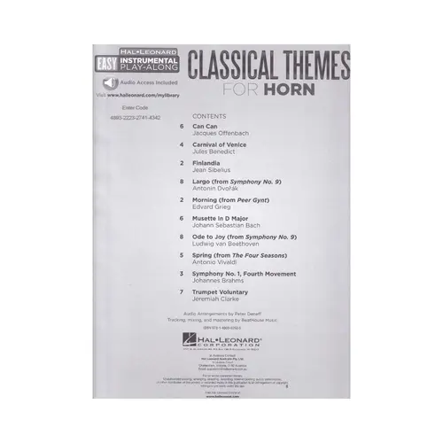 Classical Themes - Horn Easy Instrumental Play-Along