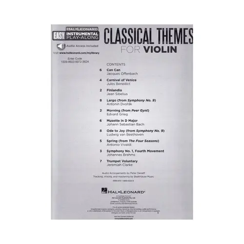 Classical Themes - Violin Easy Instrumental Play-Along