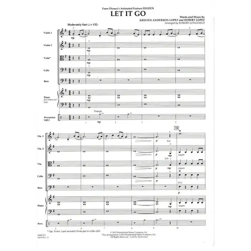 Let It Go (From Frozen) - String Orchestra (Score+Parts) - Easy Level