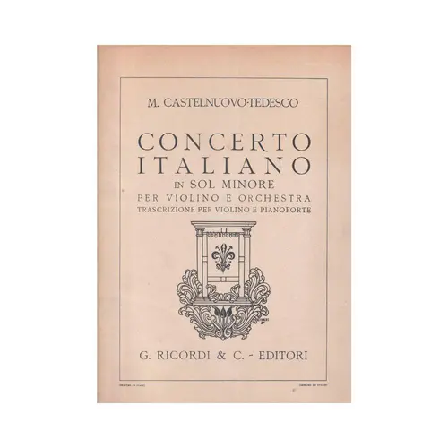 Concerto Italiano In Sol Min.  (Edição Antiga)