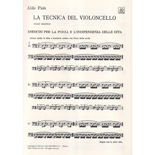 La Tecnica Del Violoncello - Mano Sinistra