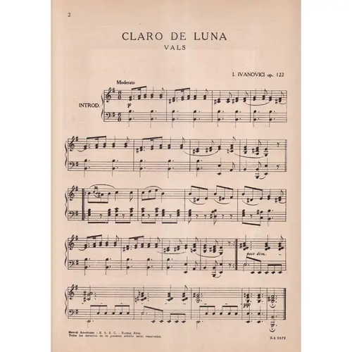 Claro De Lun A - Op.122  - Vals  (Edição Antiga)