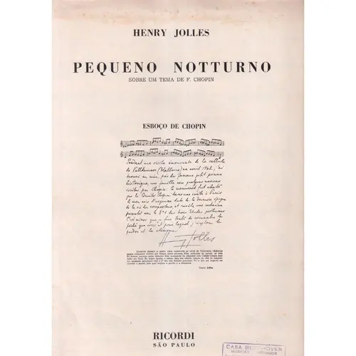 Pequeno Notturno S/Stema De Chopin  (Edição Antiga)