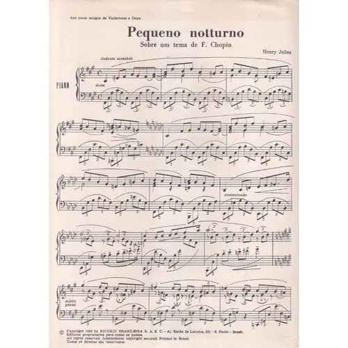 Pequeno Notturno S/Stema De Chopin  (Edição Antiga)