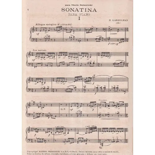 Sonatina Para Piano  (Edição Antiga)