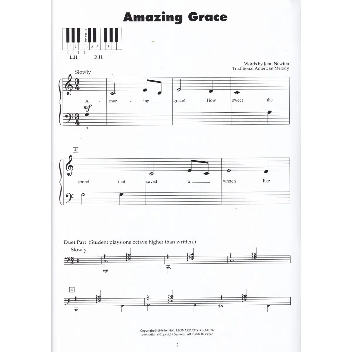 My first hymn book - Five finger piano songbook