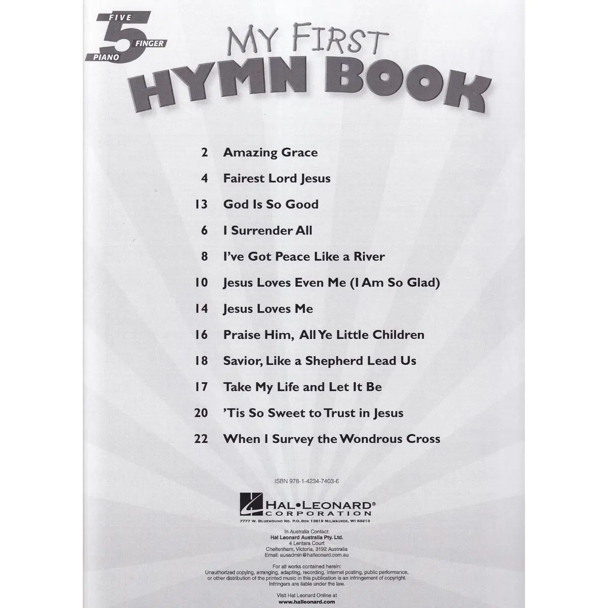 My first hymn book - Five finger piano songbook