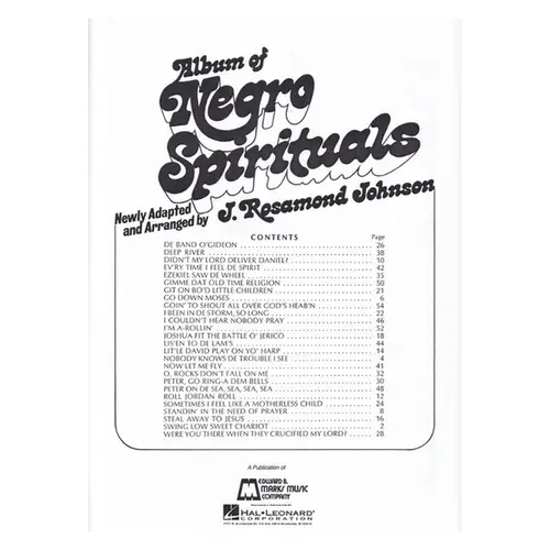 Album Of Negro Spirituals