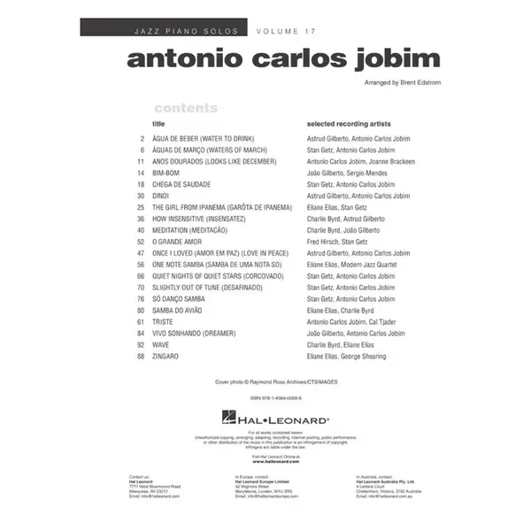 Antonio Carlos Jobim - Jazz Piano Solos series Vol.17