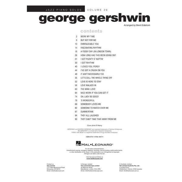 George Gershwin - Jazz Piano Solos Series Vol.26