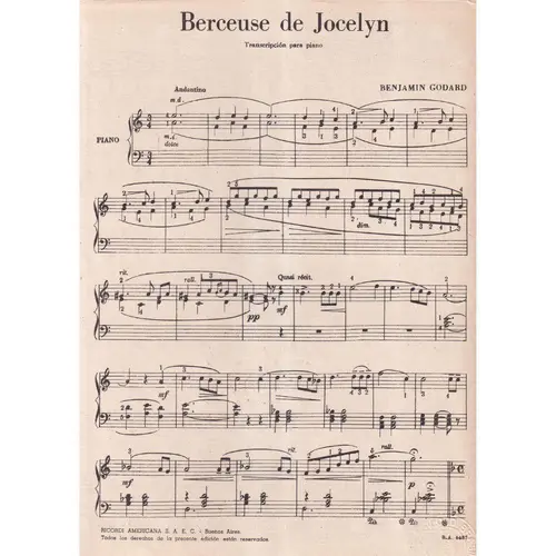 Berceuse De Jocelyn  (Edição Antiga)