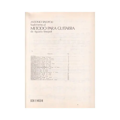 Suplemento Al Metodo Para Guitarra  (Edição Antiga)