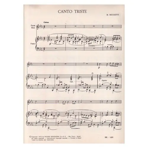 Canto Triste para Flauta Doce