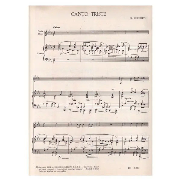 Canto Triste para Flauta Doce