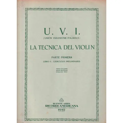 La Tecnica Del Violin - Parte 1 Vol.1  (Edição Antiga)