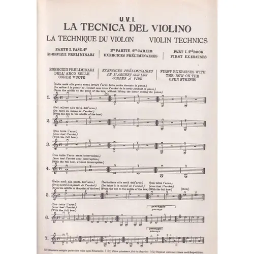 La Tecnica Del Violin - Parte 1 Vol.1  (Edição Antiga)