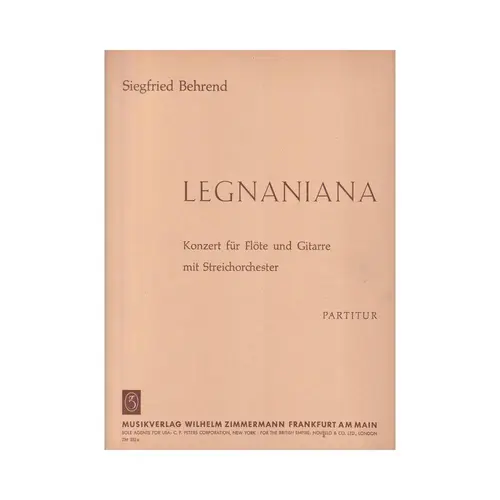 Legnaniana - Partitur