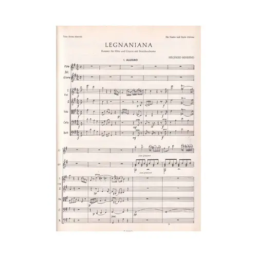 Legnaniana - Partitur