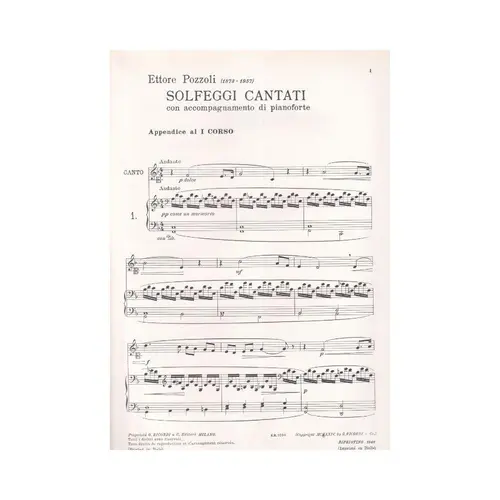 Solfeggi Cantati - Appendice al 1o corso