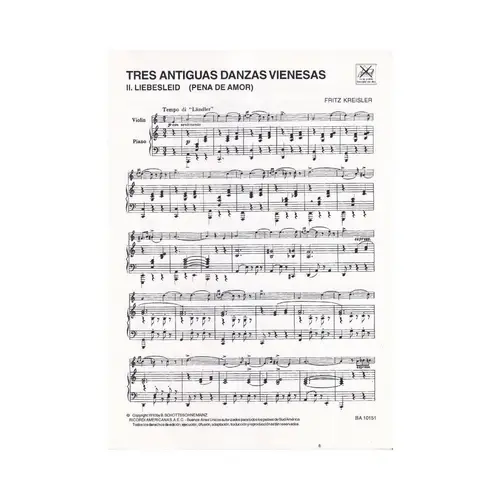 Tres Antiguas Danzas Vienesas - N. 2 Liebesleid