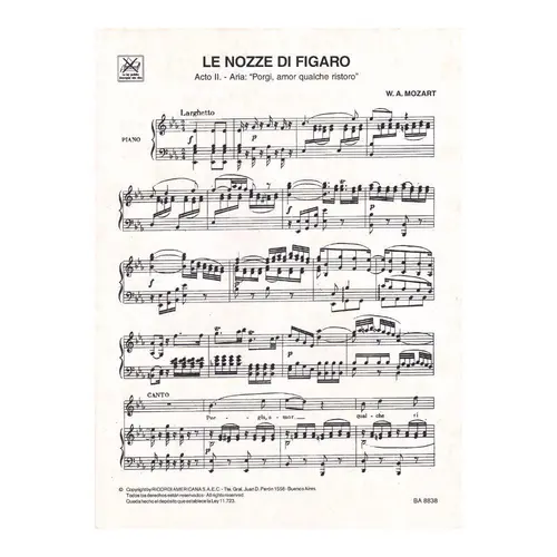Le Nozze De Figaro  - Porgi, Amor Qualche Ristoro