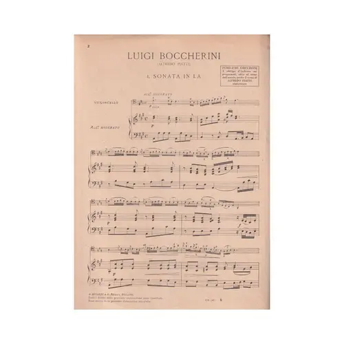 I. Sonata, In La Per Violoncello - Exemplar Antigo