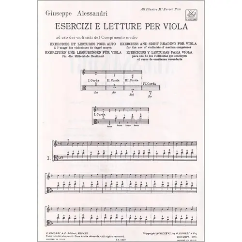Esercizi e letture per viola