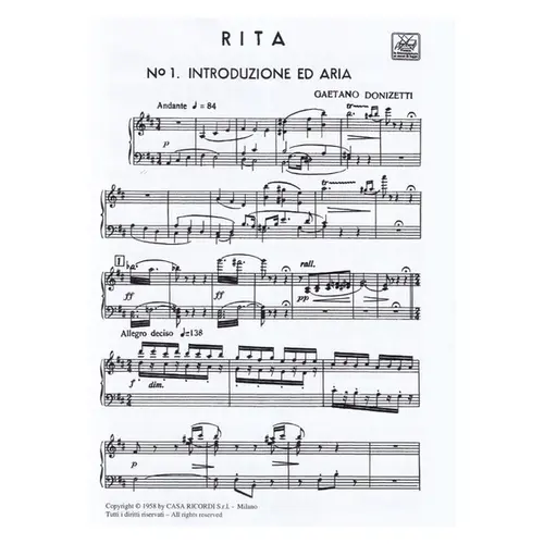 Rita - Vocal Score