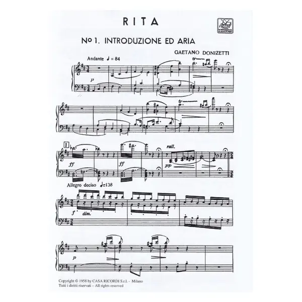 Rita - Vocal Score