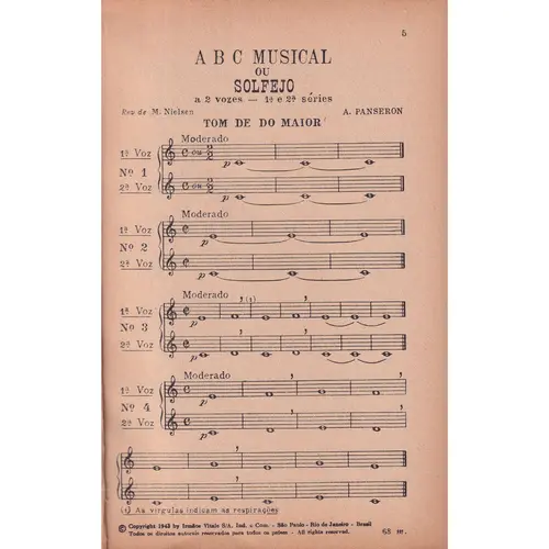 Abc Musical Ou Solfejo A 2 Vozes -  Vol.1  (Edição Antiga)