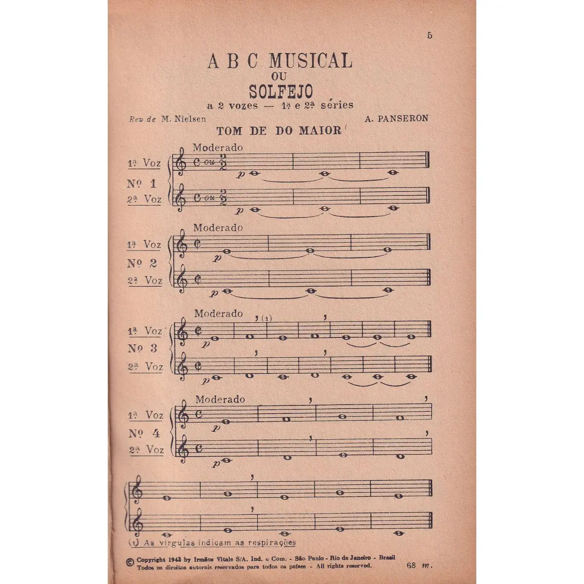 Abc Musical Ou Solfejo A 2 Vozes -  Vol.1  (Edição Antiga)