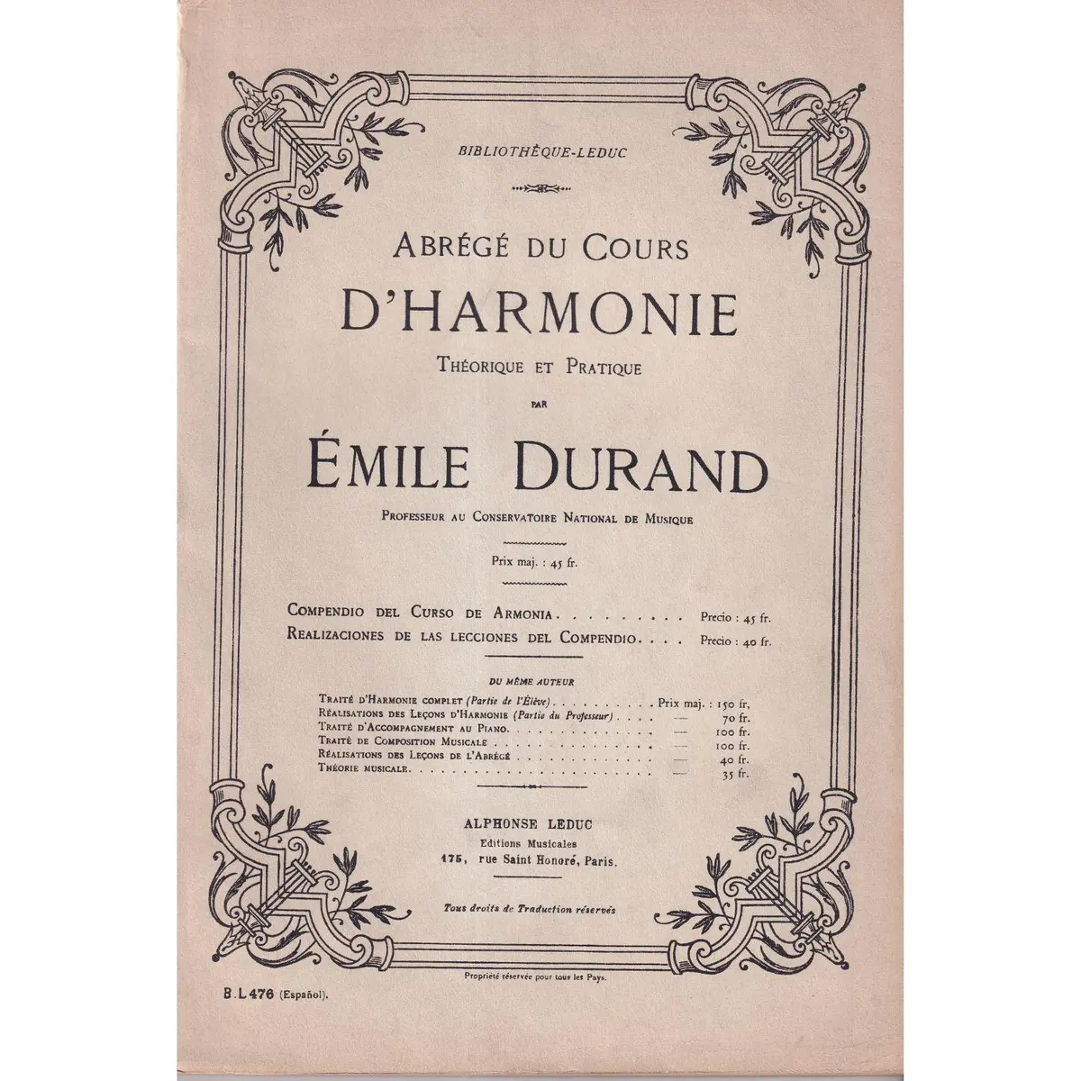 Abrégé Du Cours D`Harmonie Théorique Et Pratique