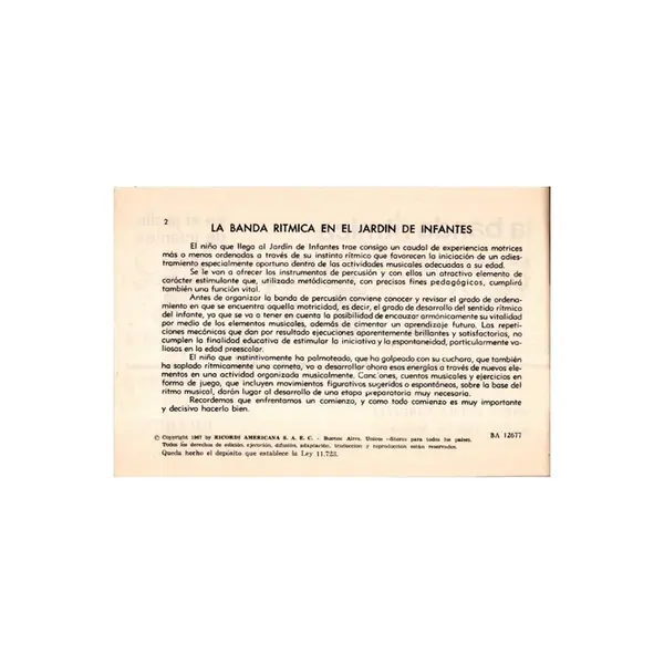 La Banda Ritmica   - En El Jardin De Infantes - Vol.1