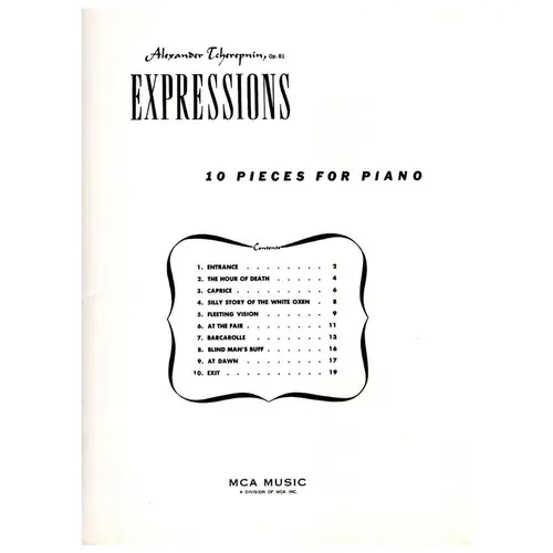 Expressions - Op.81 - ten pieces for piano