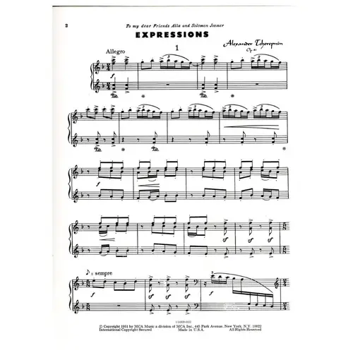 Expressions - Op.81 - ten pieces for piano