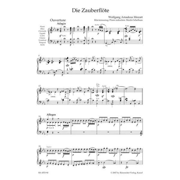 Die Zauberflote - Kv 620 -  Vocal Score - Urtext
