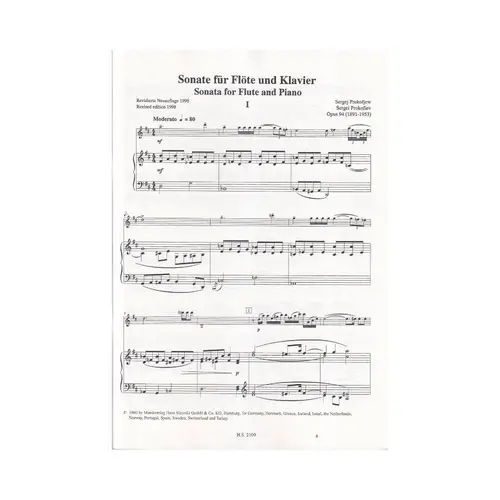 Sonata For Flute And Piano Op.94