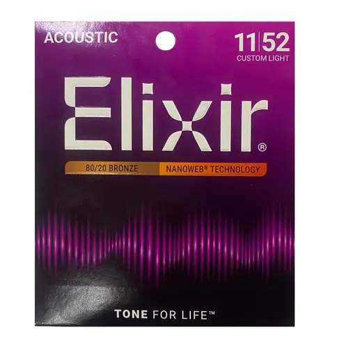 Encordoamento Para Violão Aço 011 Bronze Elixir Custom Light (11027)