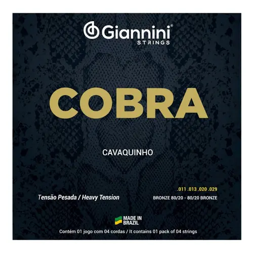 Encordoamento para cavaquinho Cobra Giannini Pesada Bronze 80/20 CC82H