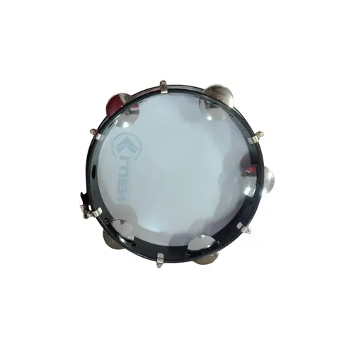 Pandeiro 10'' Luen ABS Platinela inox Pele Leitosa
