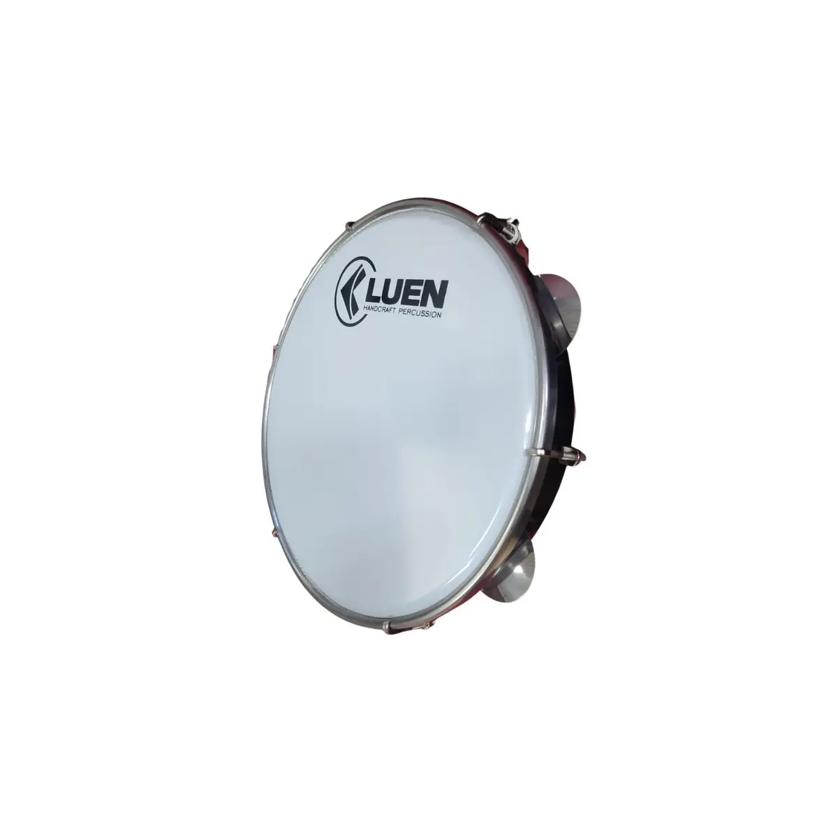 Pandeiro 10'' Luen ABS Platinela inox Pele Leitosa