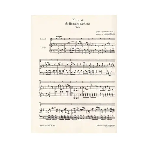 Konzert Fur Horn D Dur - Hob. VII D N.3