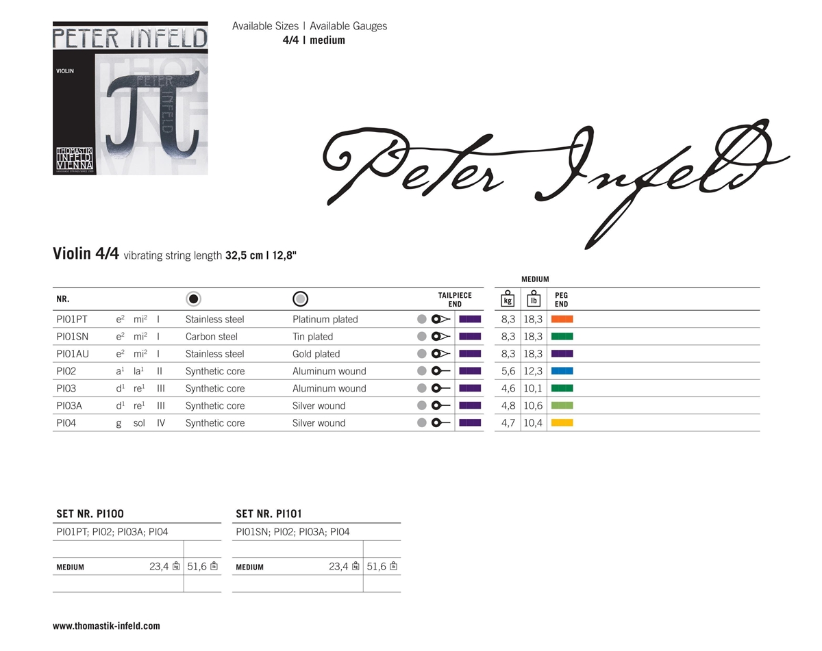 Corde Per Violino Thomastik Peter Infeld 4/4 Stagno - Foto 10