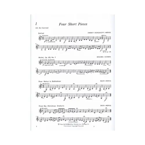 Clarinet Choir Repertoire - Fourth Bb Clarinet