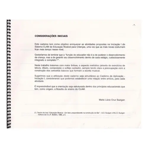Método de Iniciação Musical para Crianças  - Caderno de Aplicação + K7