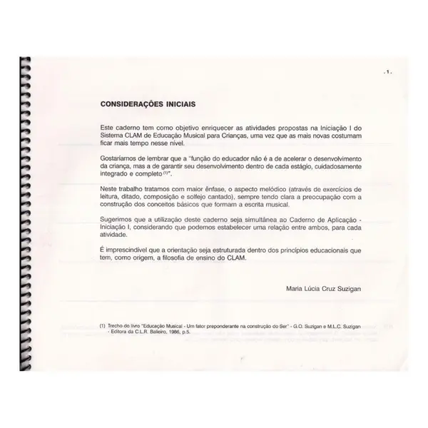Método de Iniciação Musical para Crianças  - Caderno de Aplicação + K7
