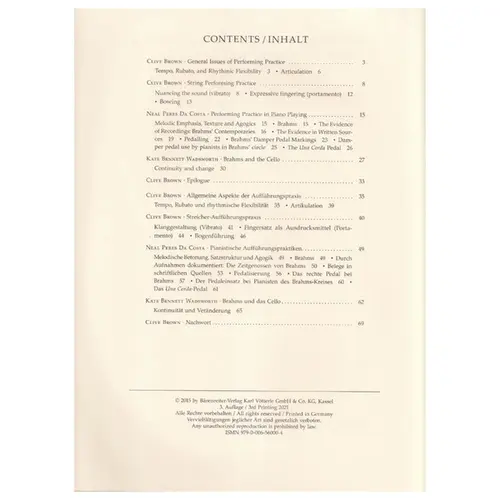 Performance Practices In Johannes Brahms' Chamber Music