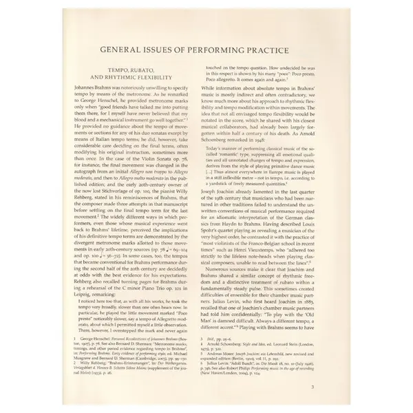 Performance Practices In Johannes Brahms' Chamber Music