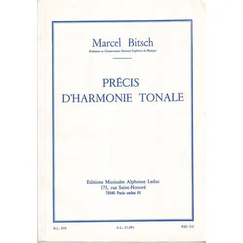 Précis D`Harmonie Tonale