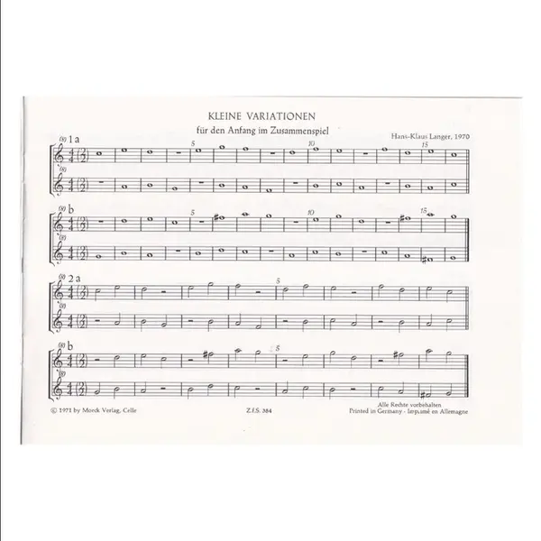Little variations for the beginners of ensemble playing